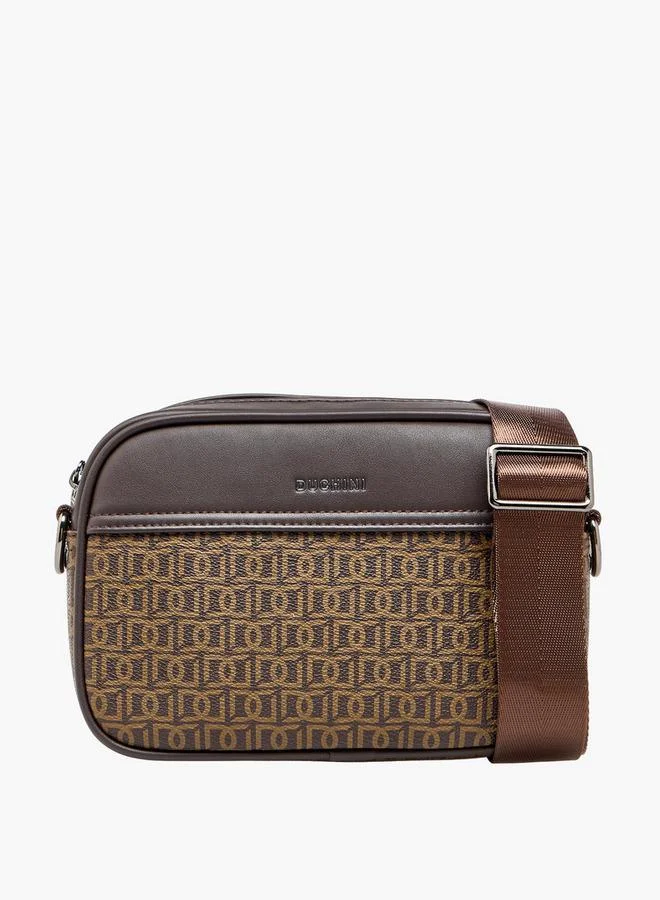 DUCHINI Men Monogram Print Crossbody Bag